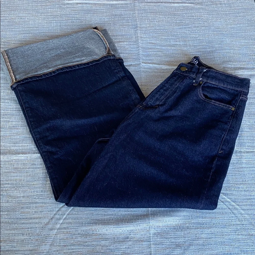 Women's A.N.A. Wide-Leg High-Waisted Dark Blue Jeans - Picture 2 of 14